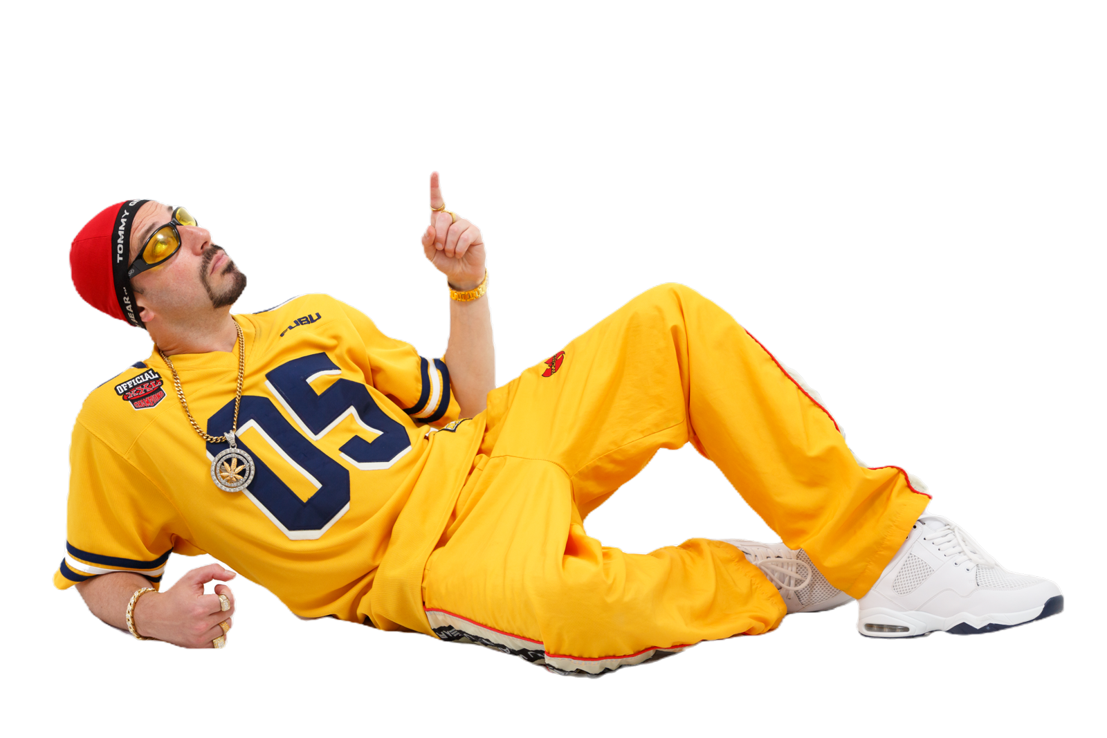 Dani B as Ali G pointing up
