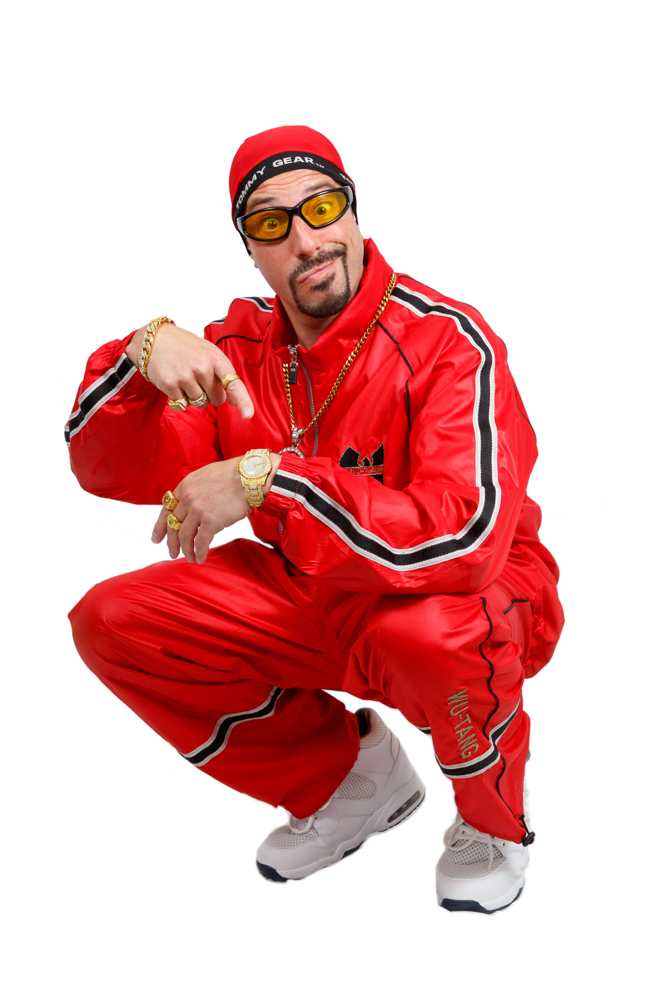 Dani B as Ali G in the red tracksuit