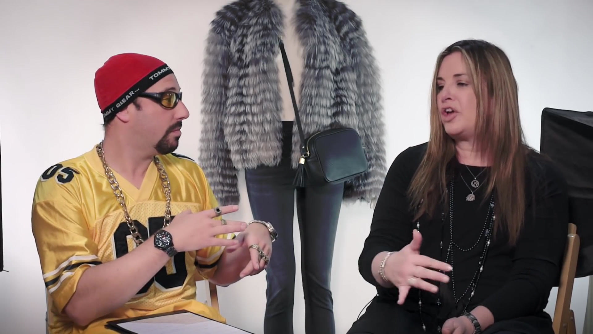 Dani B interviewing a guest Ali G style